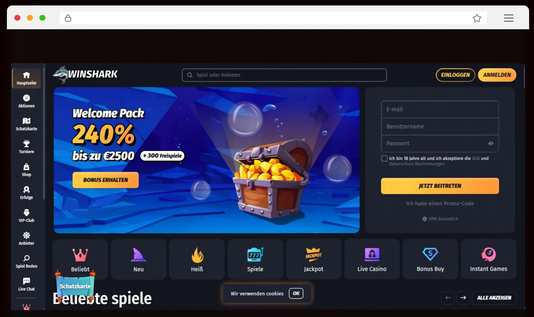 Winshark Casino Startseite